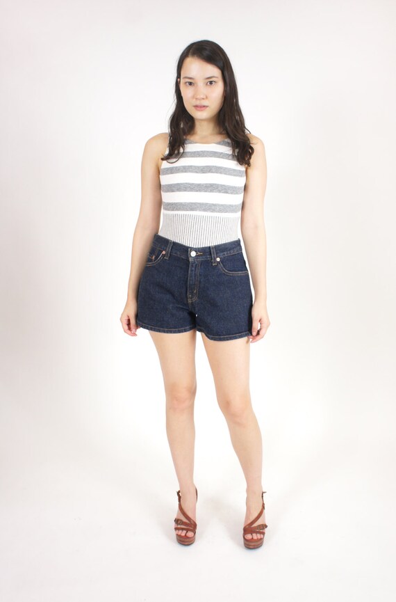 hemmed jean shorts