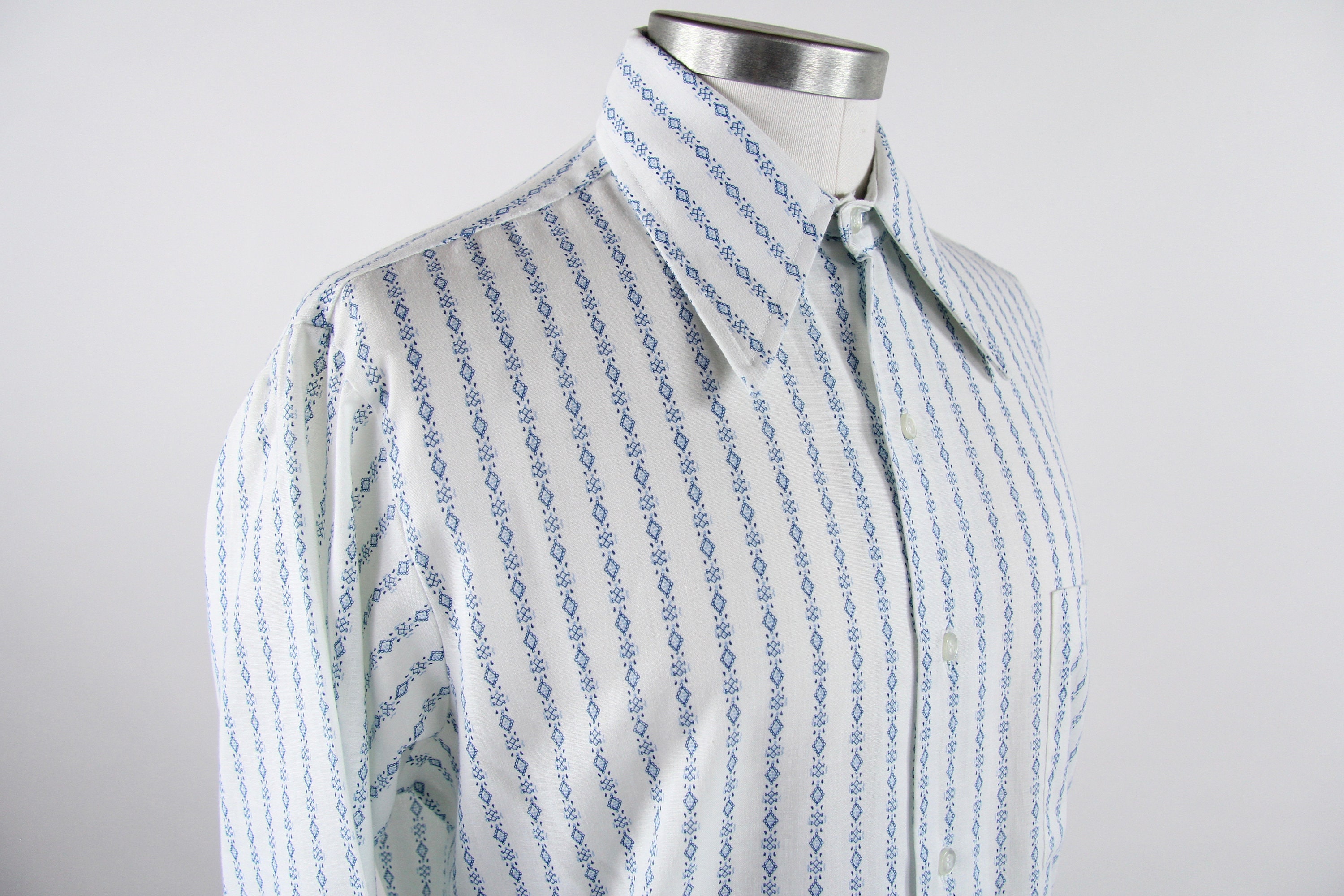 70's Striped Shirt Men's Vintage Vertical Striped Button Down Dress ...