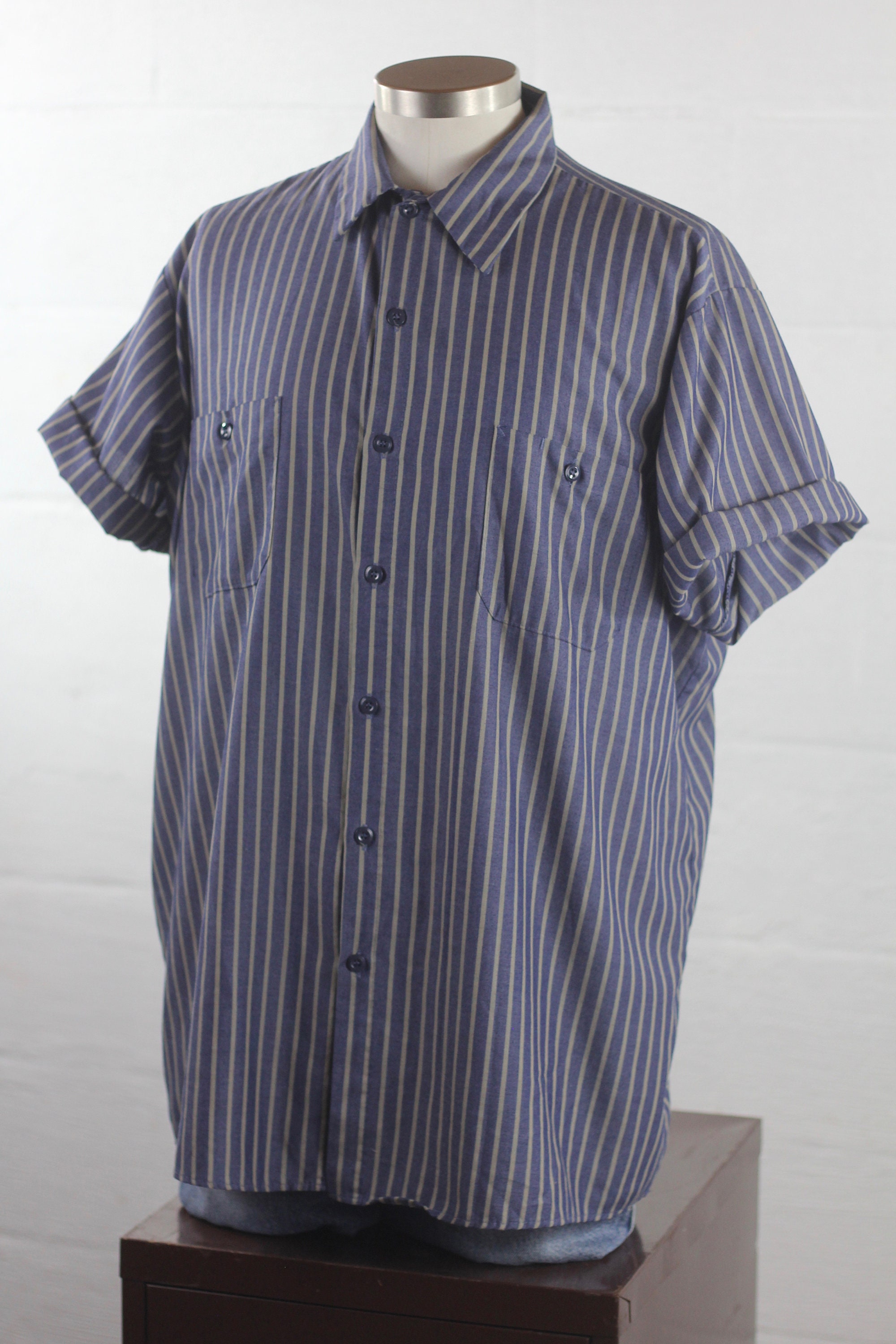 short sleeve button up striped
