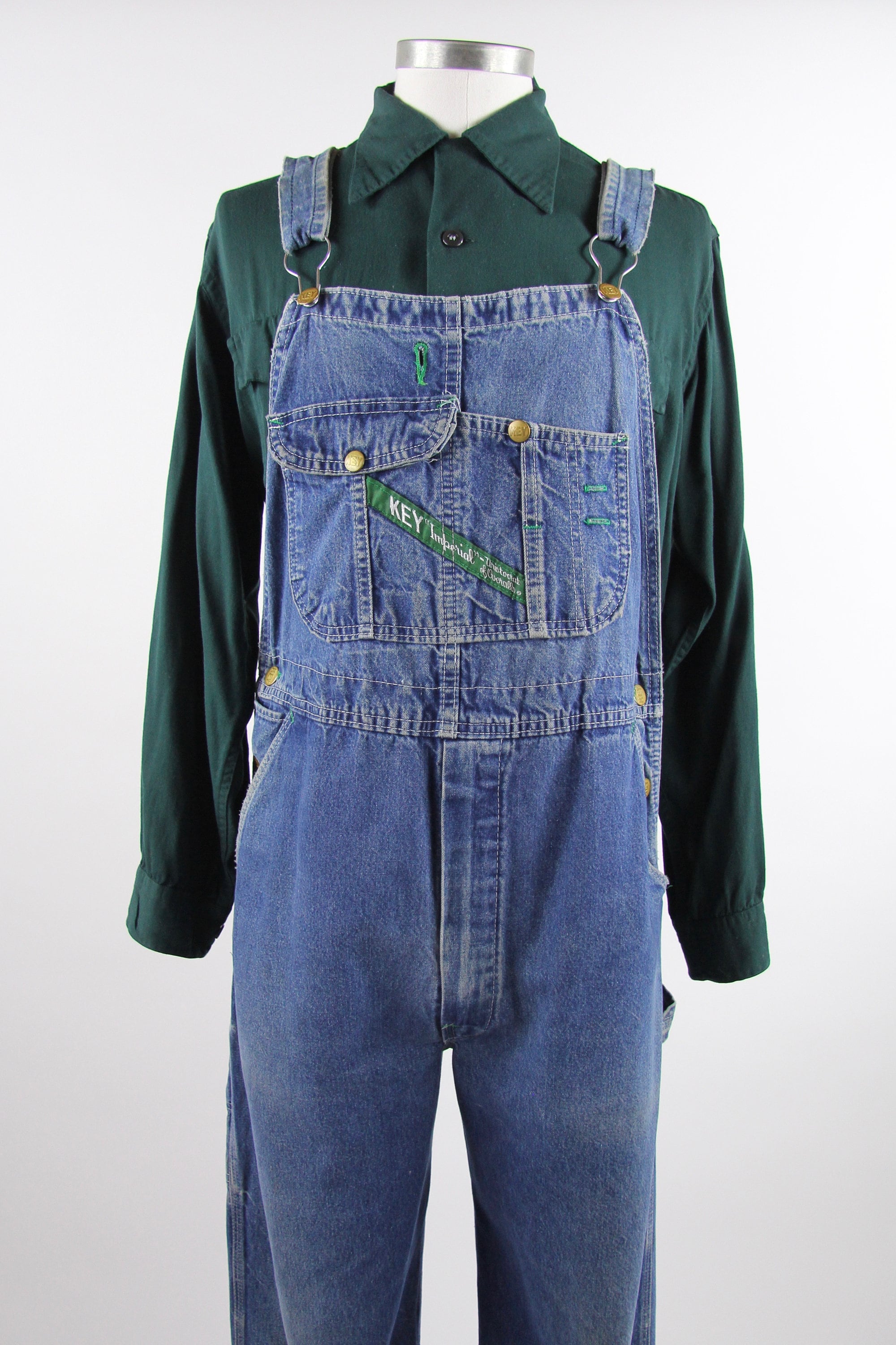 Key Imperial Overalls Denim Vintage Jean Overalls Vintage Sized Medium