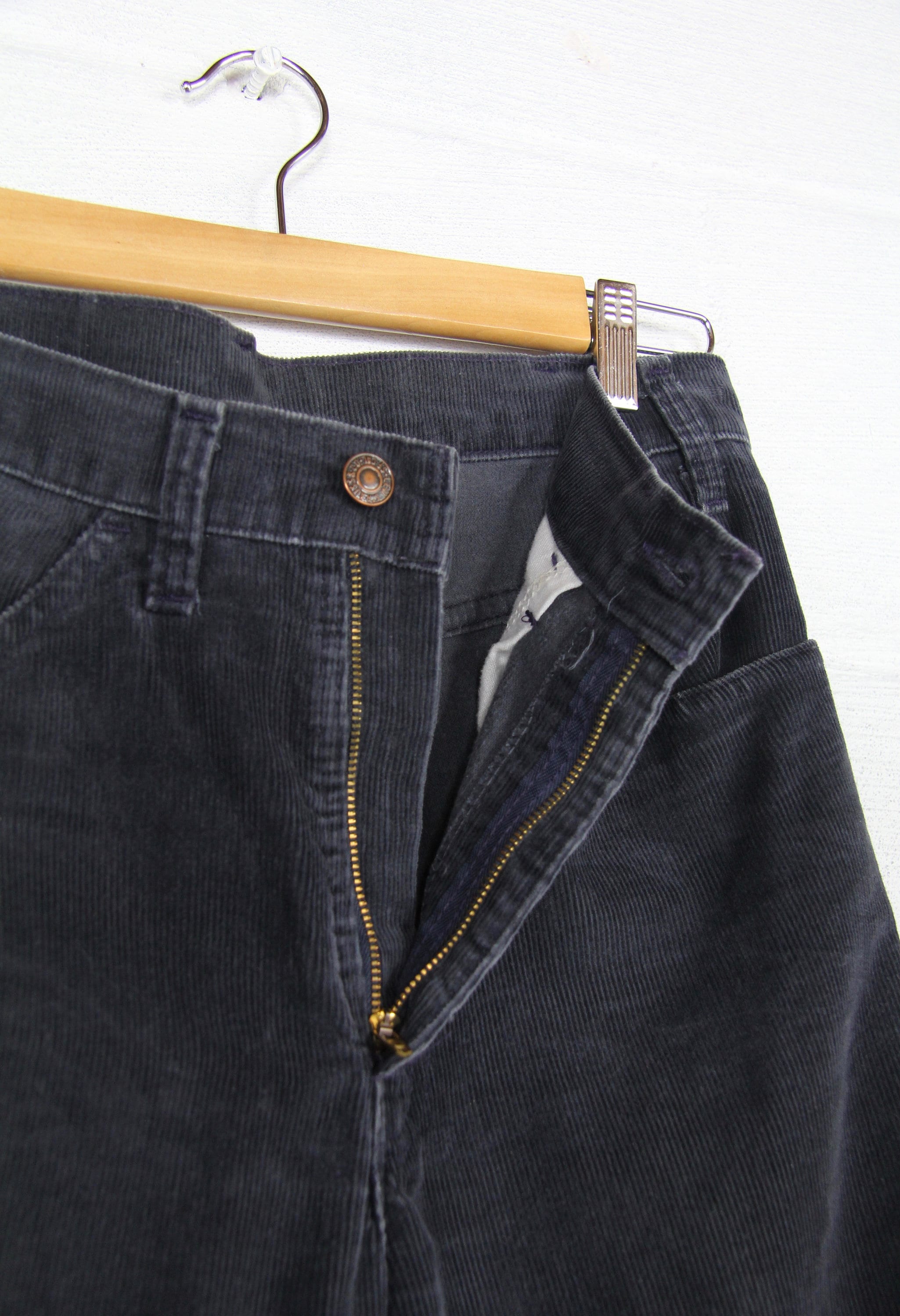 Levi's Navy Blue Corduroy Pants 1970's Straight Leg Vintage Size 32