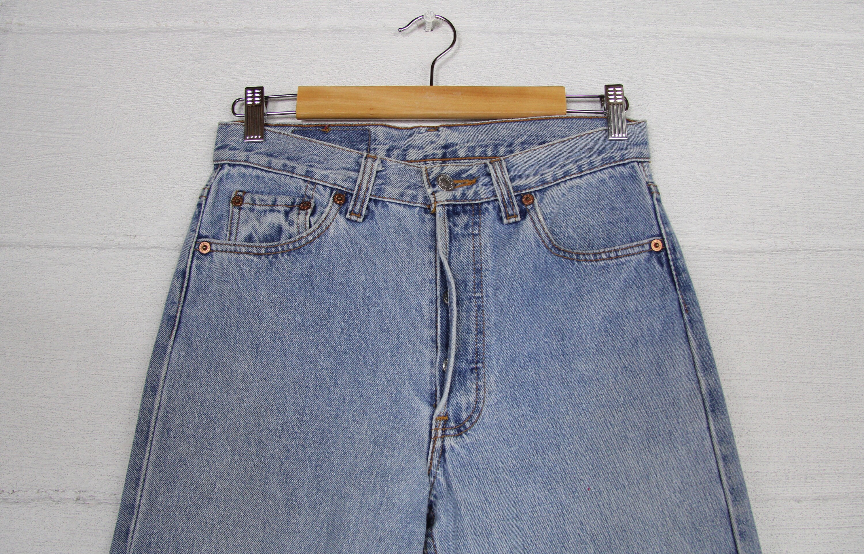 Levi's 501 Vintage Faded Light Wash Denim Jeans Size 29x30