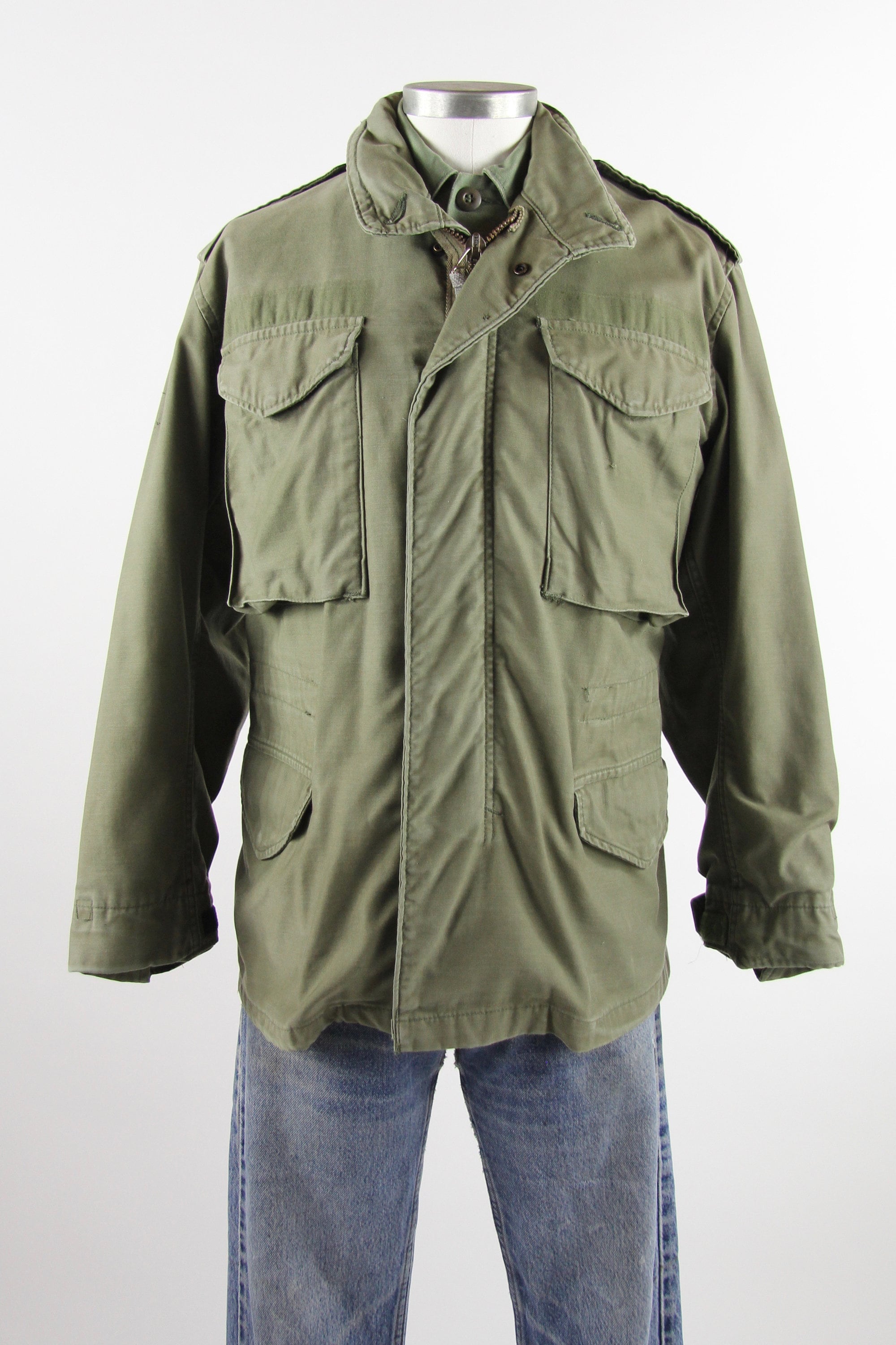 OG107 Field Jacket Olive Green Military Coat Vietnam 70's Jacket Size
