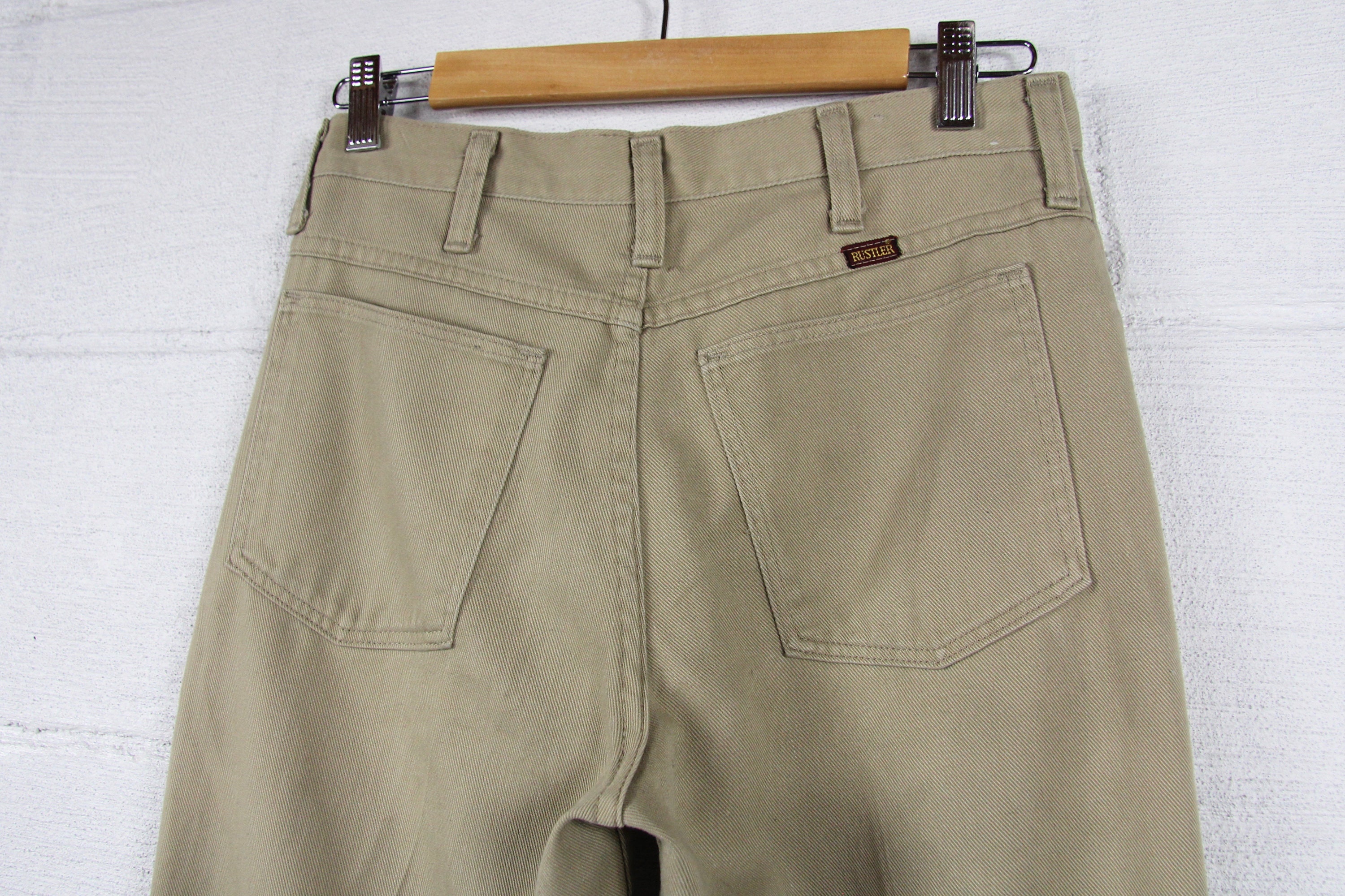 Men's Khaki Pants Rustler Vintage Work Slacks High Water Trouser Jeans