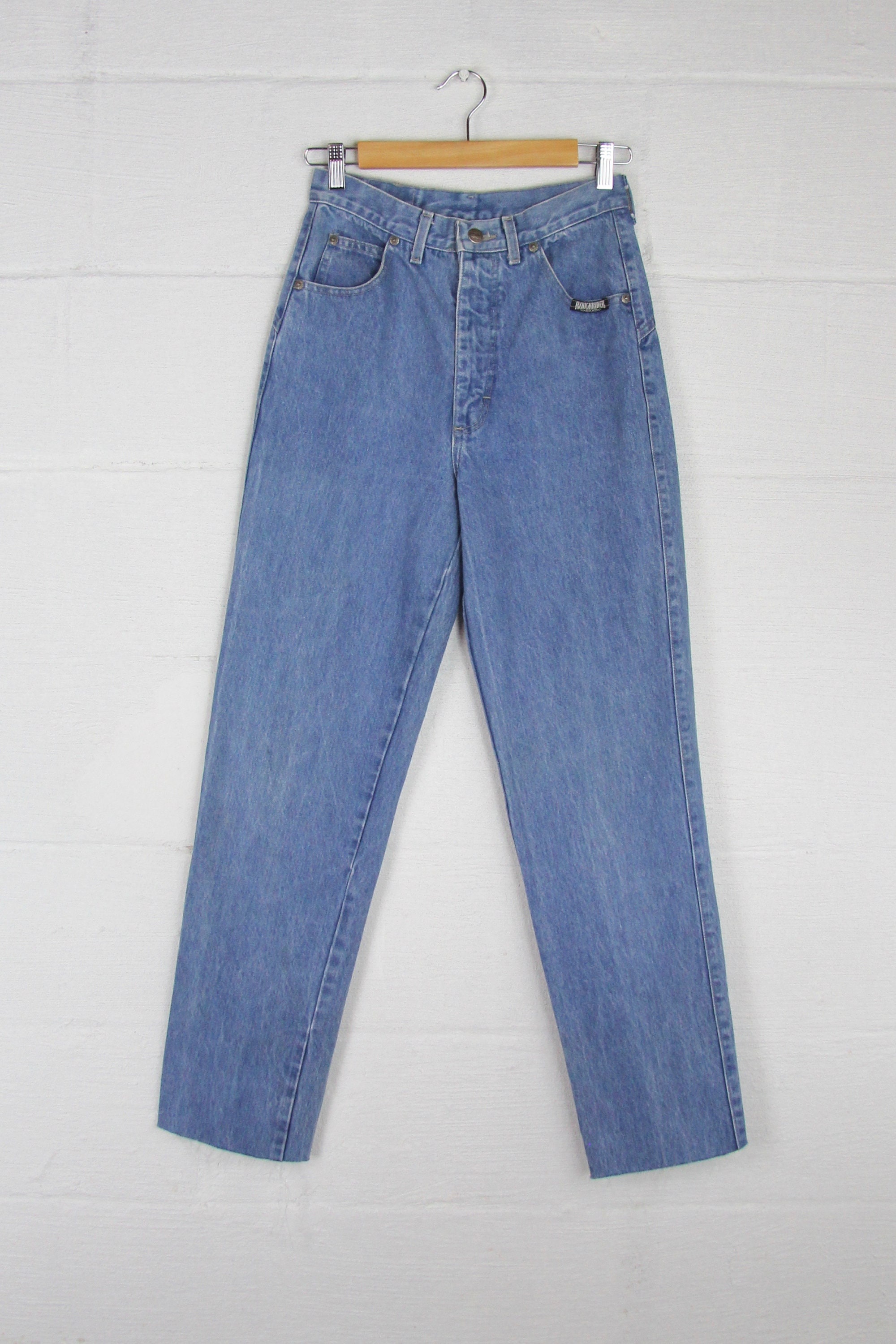 Vintage Star Jeans Women's High Waisted Tapered Light Wash Jeans Rough ...