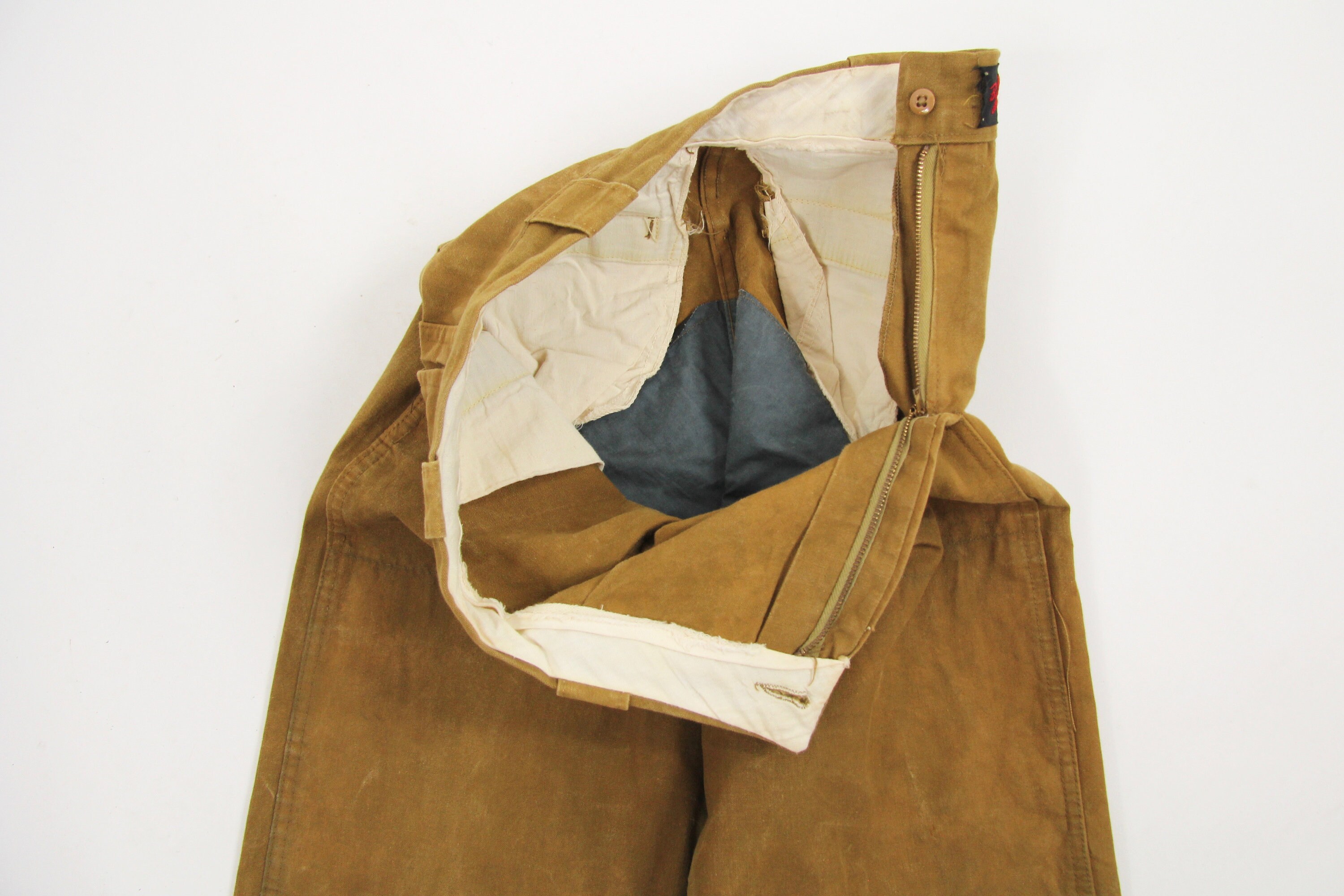 Bullseye Bill Men's Brown Distressed Wax Canvas Hunting Pants Vintage