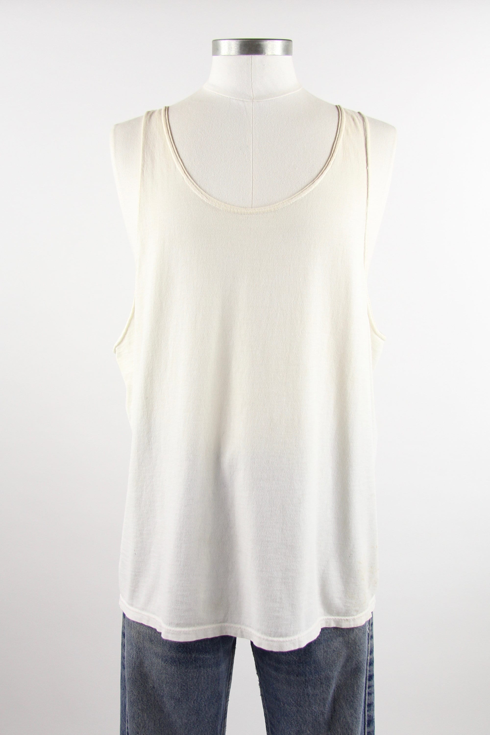 Plain White Tank Top Tee Shirt 90's Vintage Muscle Tee Vintage Size Medium