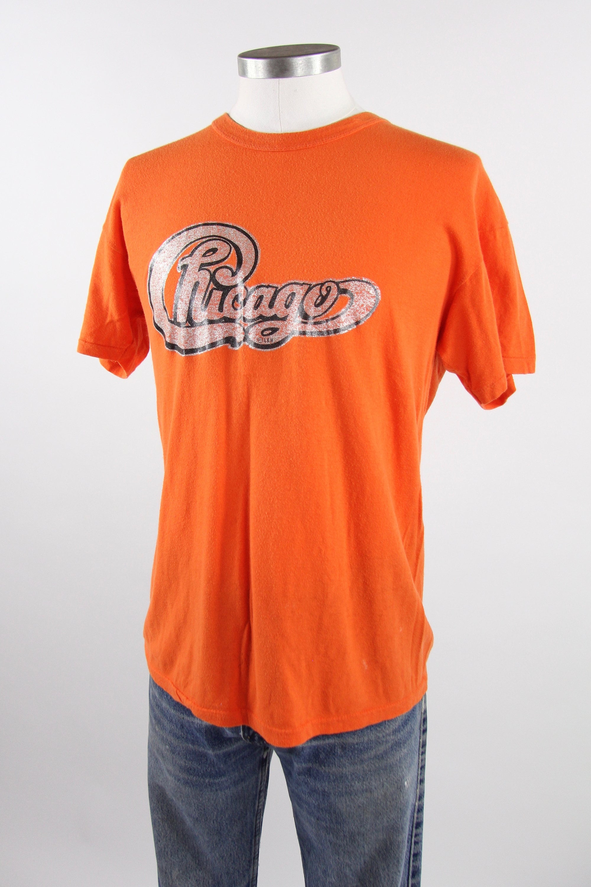 Chicago Vintage Shirt Orange 70&rsquo;s Iron On Concert Band Tour T-Shirt