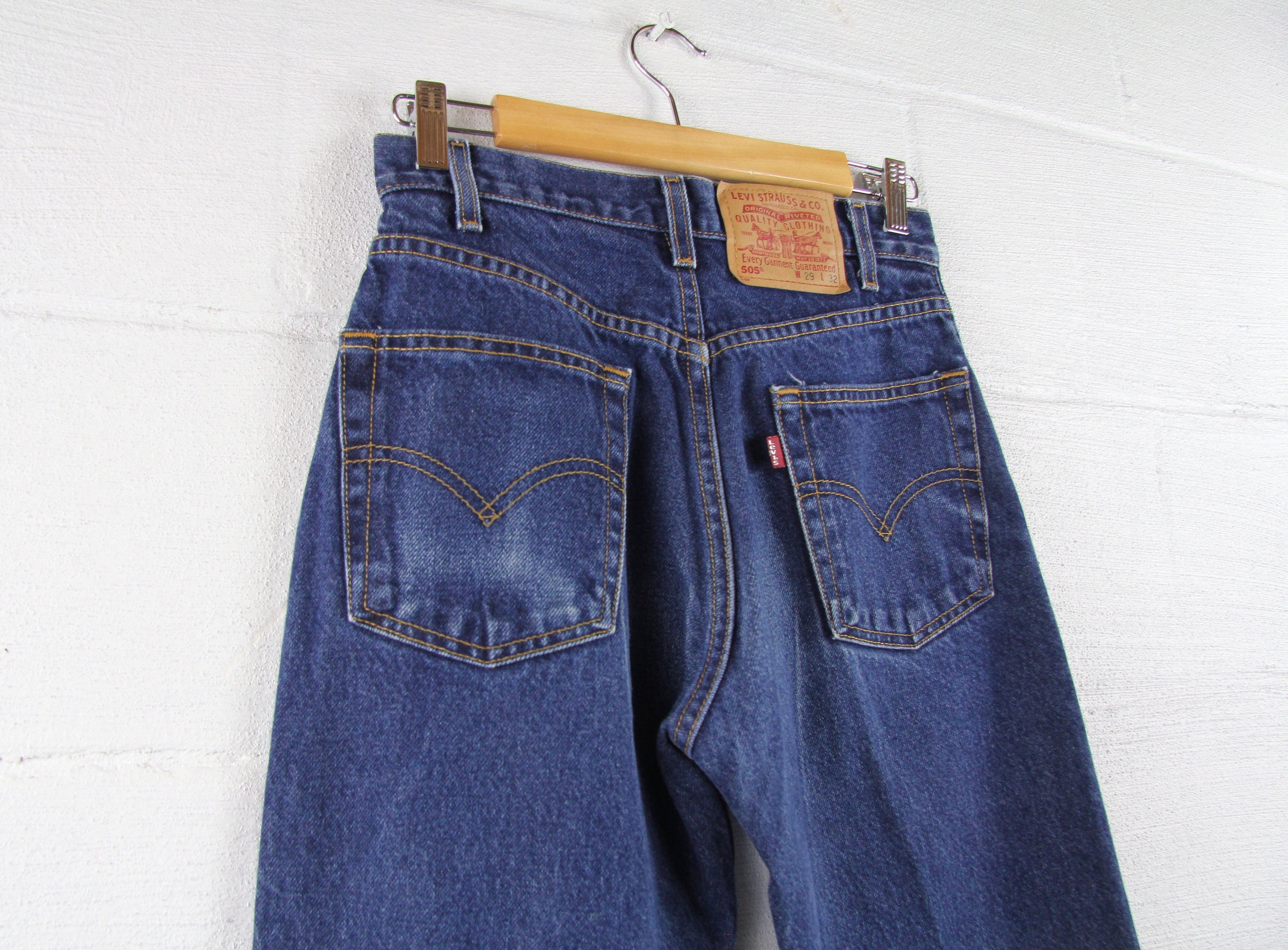 Levi's 505 Dark Wash Vintage Jeans Red Tab Regular Straight Leg 29 x 32