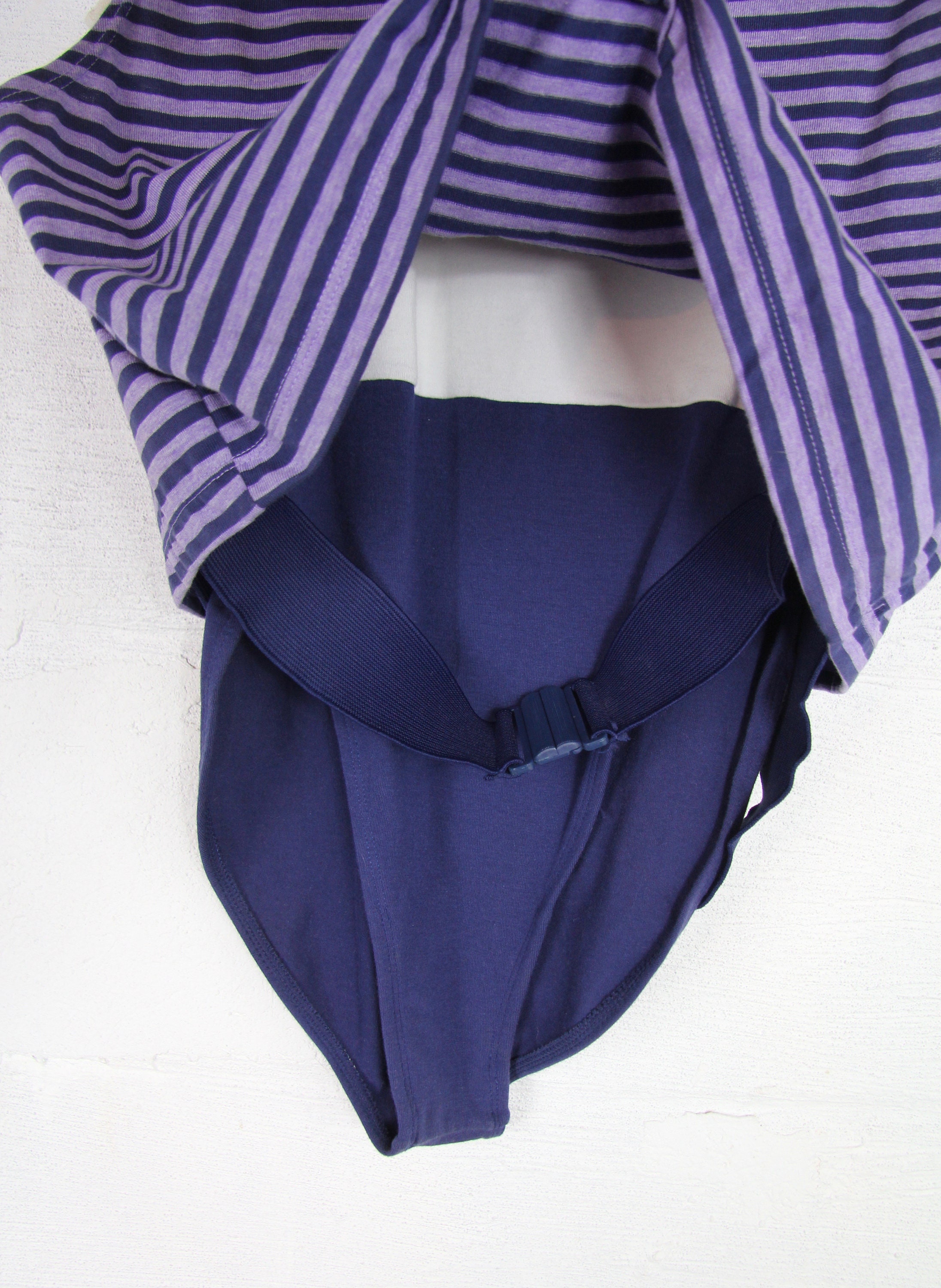 80�s Workout Leotard High Cut Unique Purple Striped Onesie