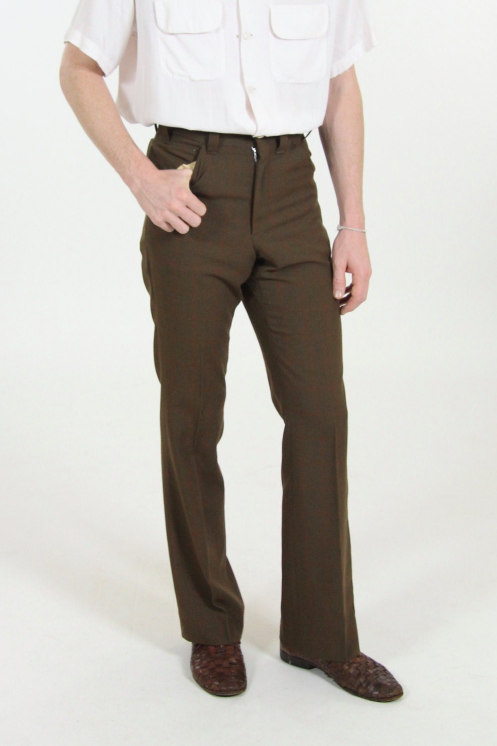 red plaid high waisted pants