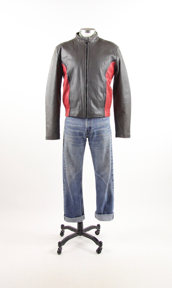 denim cafe racer jacket