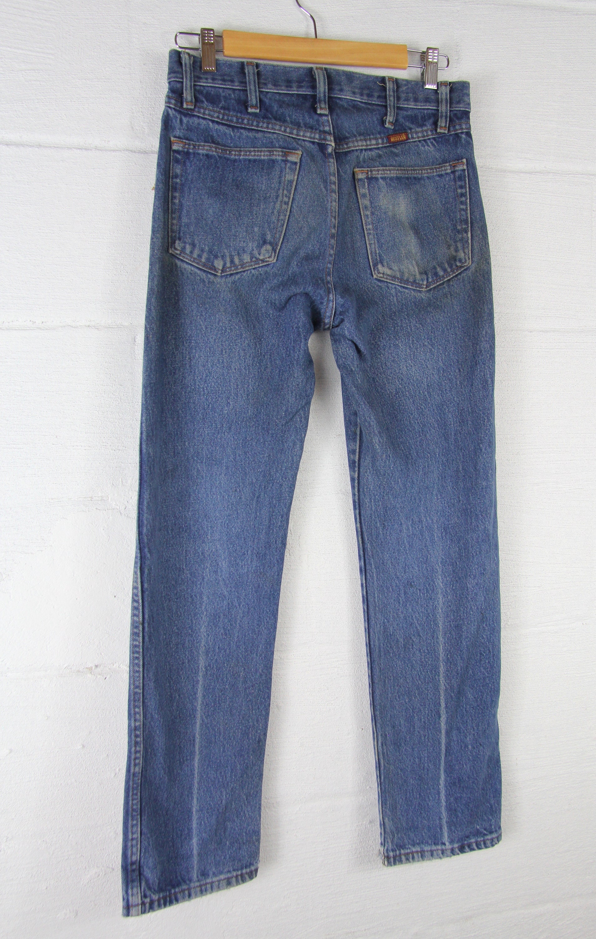 Men's Vintage Rustler Jeans with Darning 29 x 30