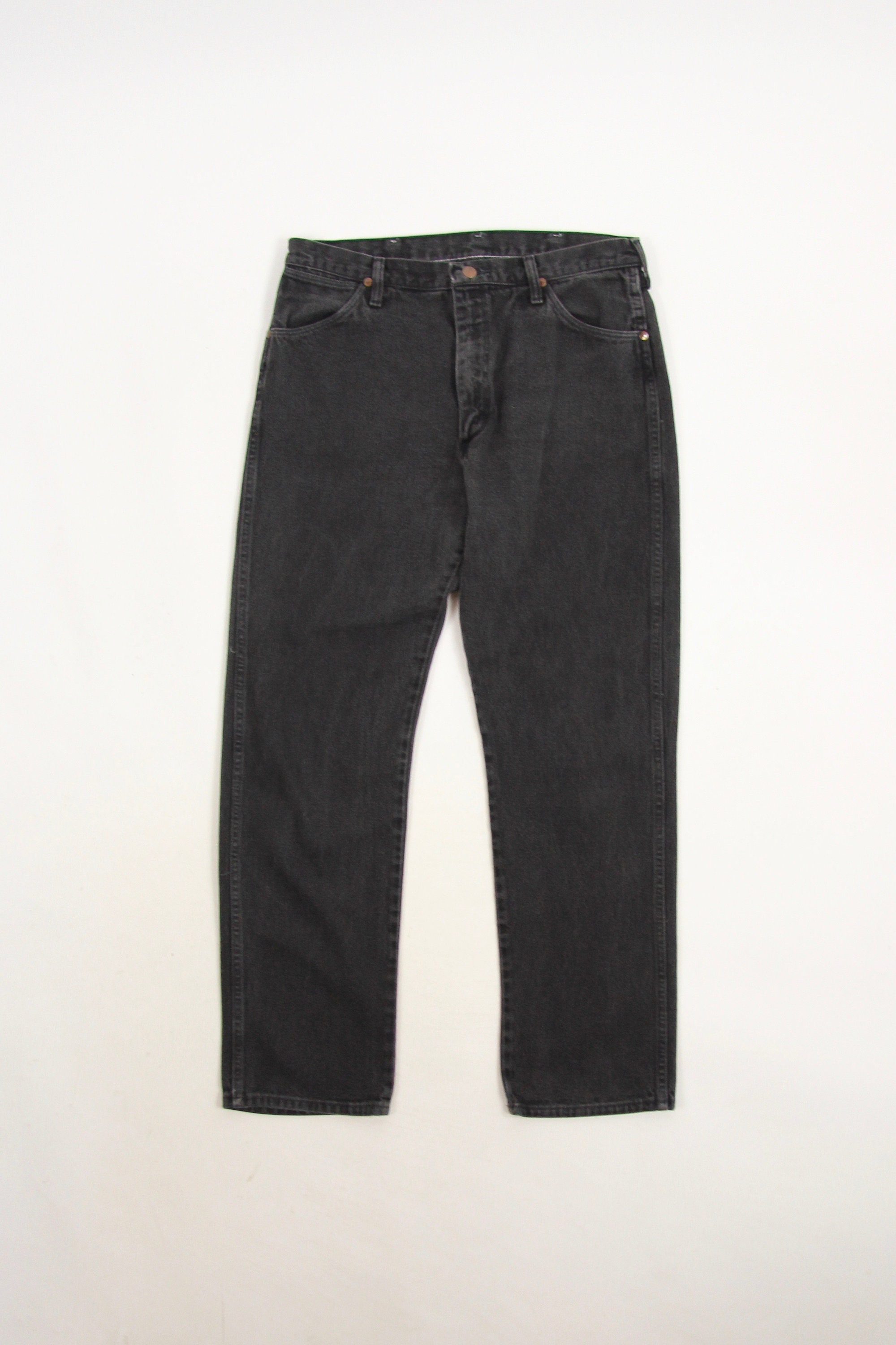 Wrangler Black Jeans Vintage Denim Pants Made the USA Size 35 x 32