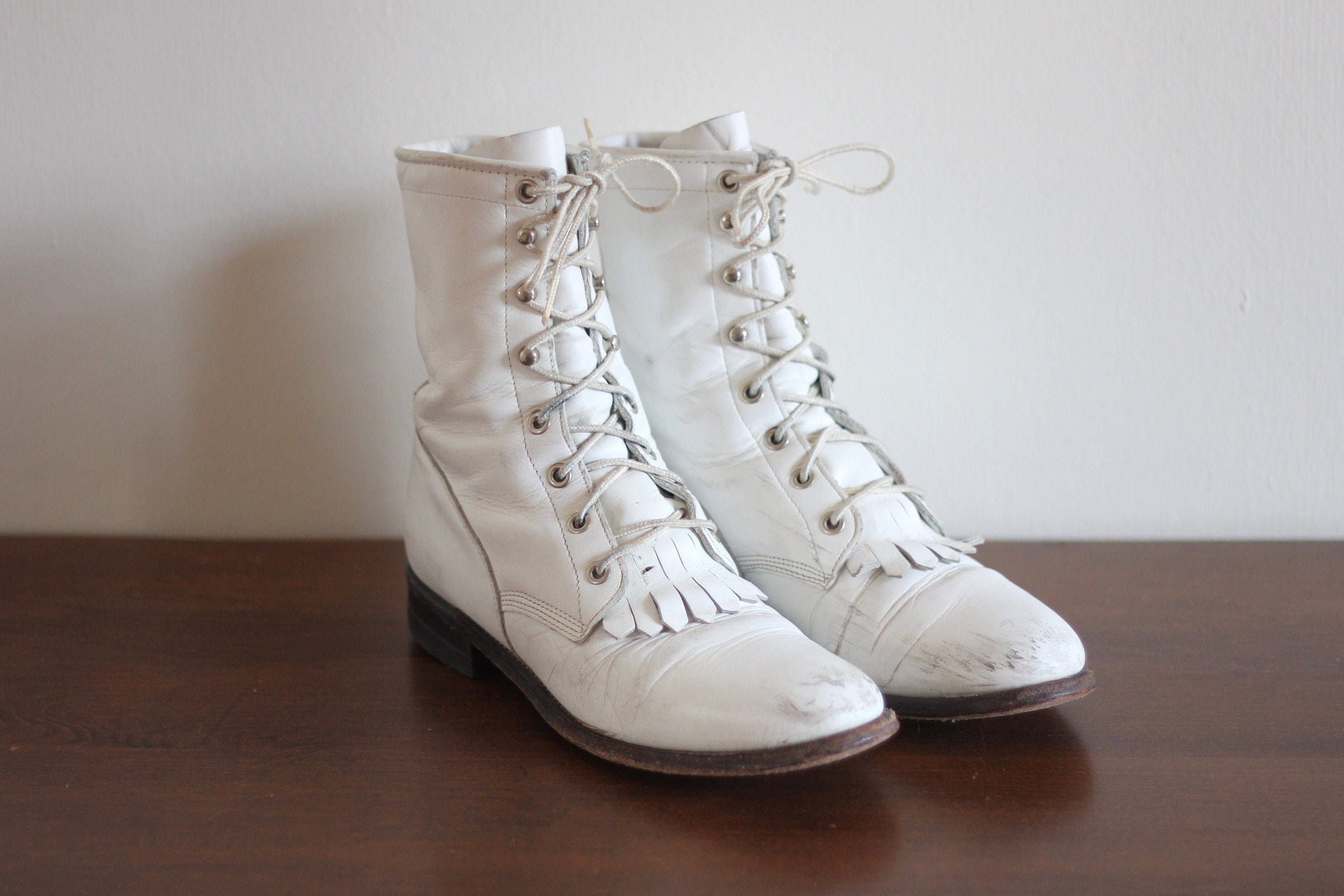 justin lace up boots for women