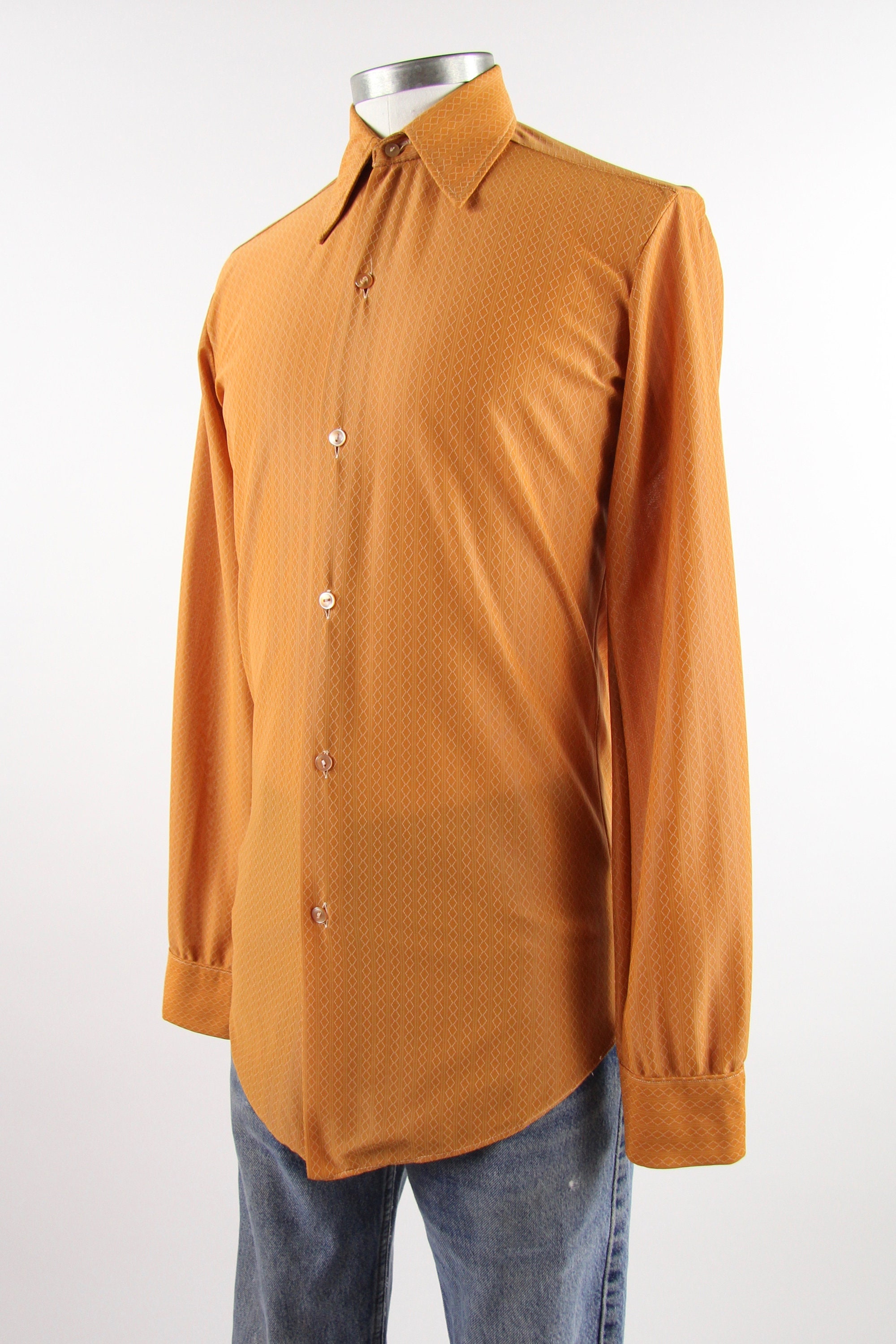 gold mens button down shirt