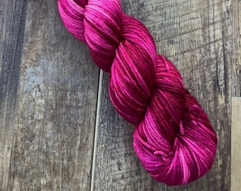 Raspberry Macaron- Hand-Dyed Yarn, Multiple Bases Available