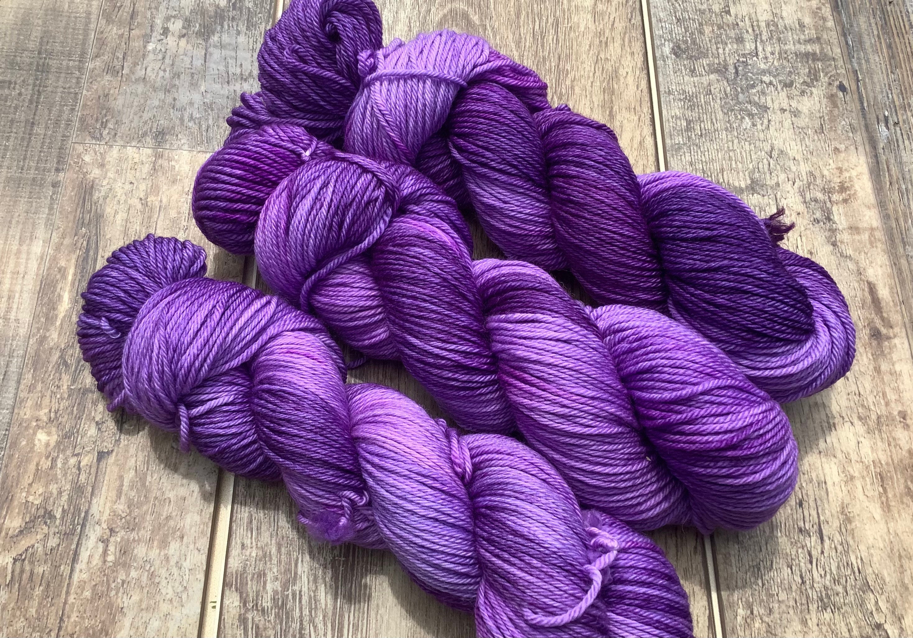 Purple Passion Hand-dyed Yarn, Multiple Bases Available 