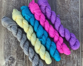 Hand-Dyed Mini Skein- solid color  You choose the color