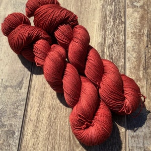 Rusted Red Hand-Dyed Yarn, Multiple Bases Available image 2