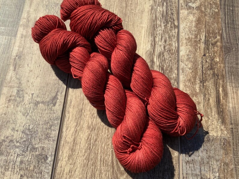 Rusted Red Hand-Dyed Yarn, Multiple Bases Available image 2