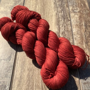 Rusted Red- Hand-Dyed Yarn, Multiple Bases Available