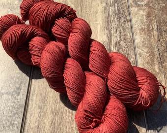 Rusted Red- Hand-Dyed Yarn, Multiple Bases Available