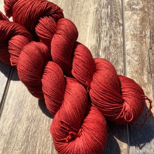 Rusted Red Hand-Dyed Yarn, Multiple Bases Available image 3