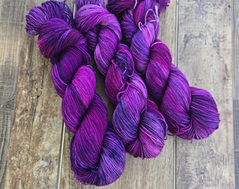 Amethyst- Hand Dyed Yarn, Multiple Bases Available