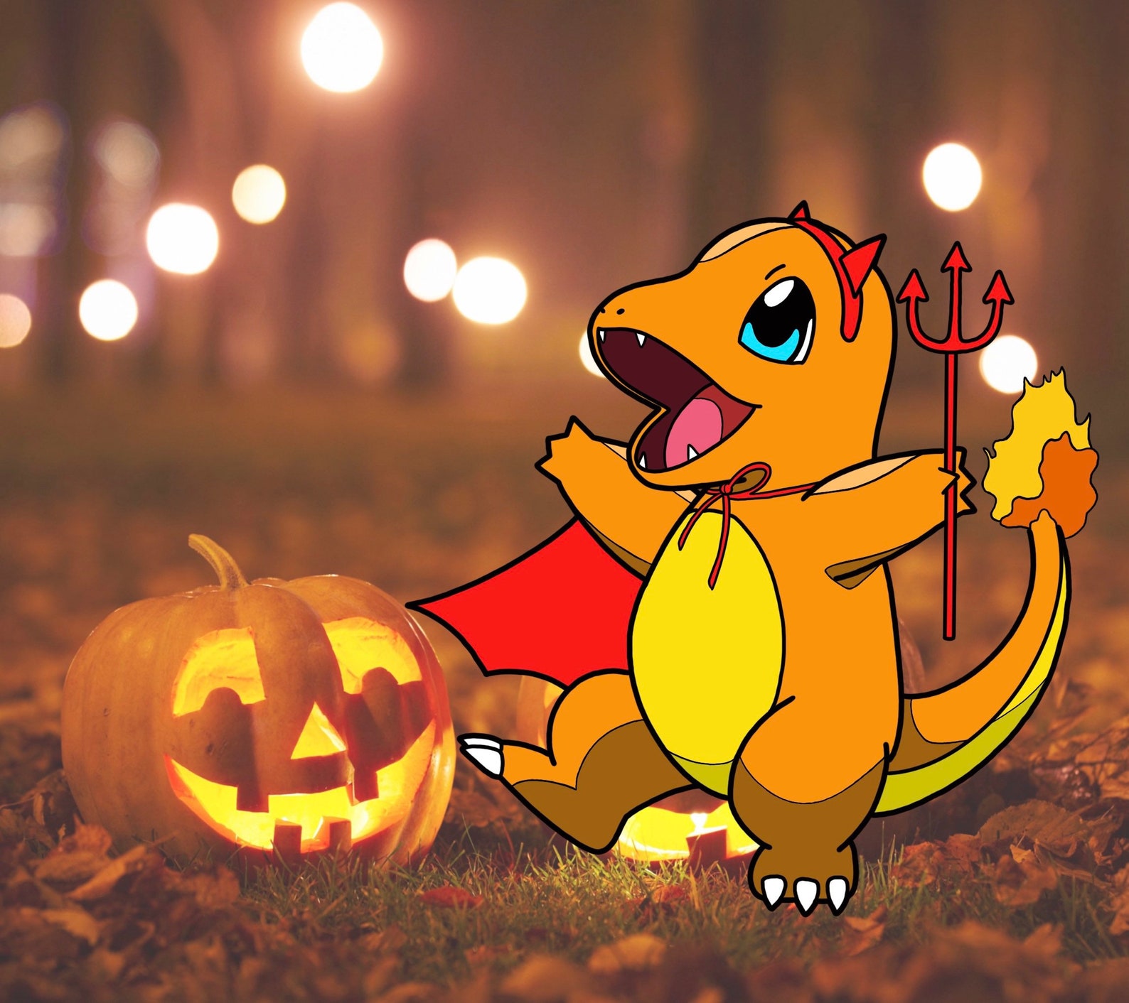 Charmander Halloween Print | Etsy