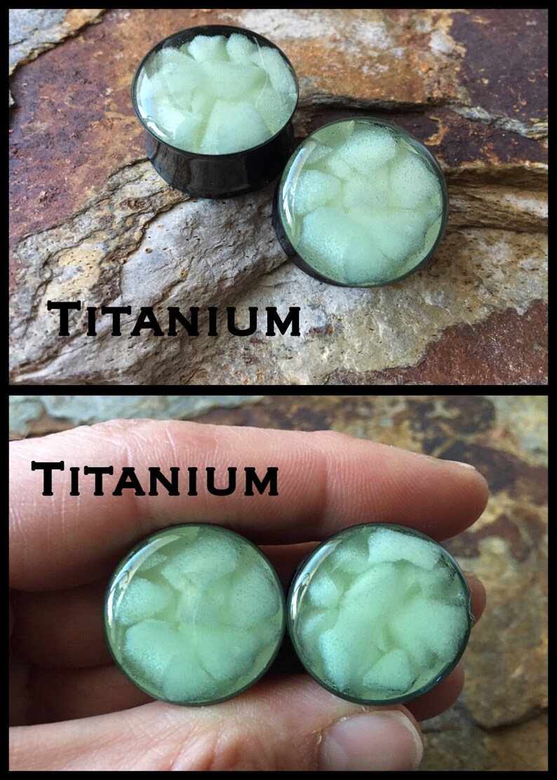716 78 Glow in the Dark Fish Rock Plugs 916 gauges 00g 1 inch 58 12 34