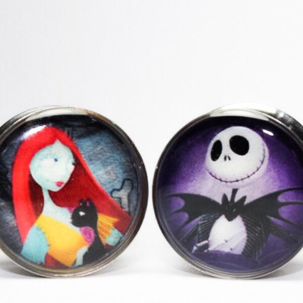 Jack and Sally Plugs gauges  0g, 00g, 7/16, 1/2, 9/16, 5/8, 3/4, 7/8, 1 inch