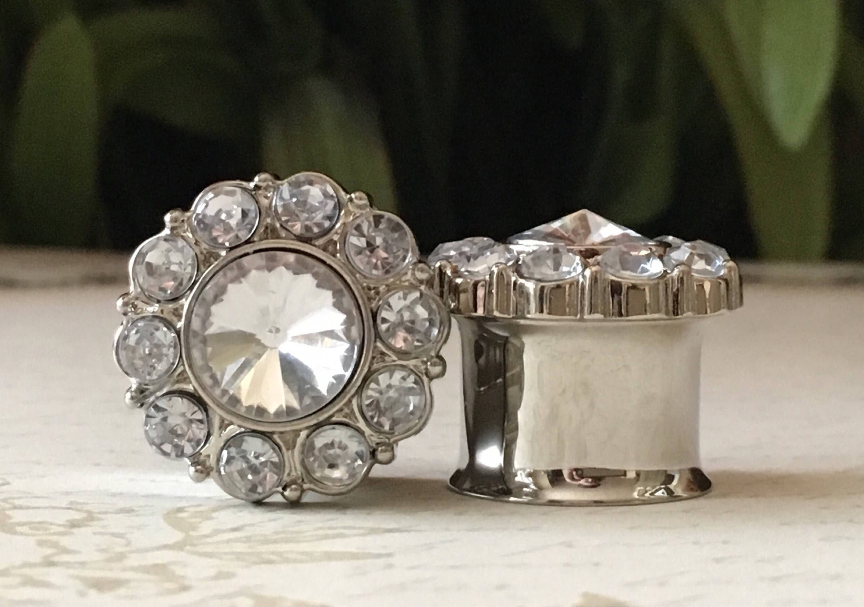 Sparkling Rhinestone Plugs gauges 0g 00g 7/16 1/2 Etsy