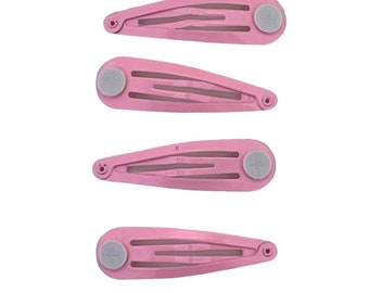 Light Pink Hair Snap Clips - Set of 6