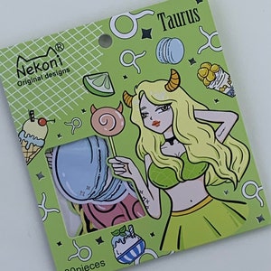 Kawaii Korean Nekoni Taurus Astrological Girl Stickers 50841
