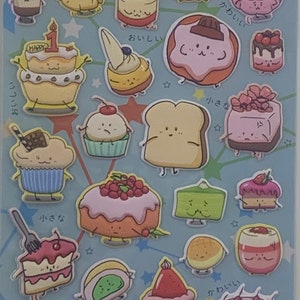 Kawaii Korean Nekoni Puffy Dessert Sticker Set 85927