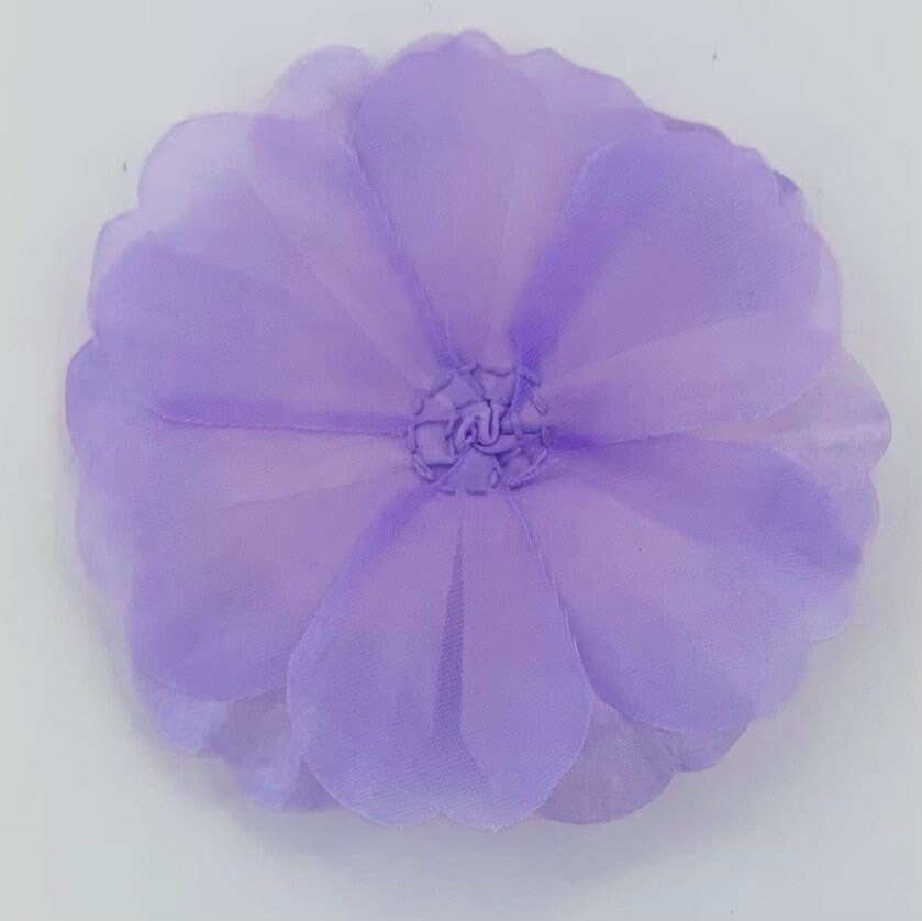 Lilac Sequin Center Fabric Flowers set of 2 3 5/8 Inches Diameter Lilac Sequin Center Fabric Flowers set of 2 3 5/8 Inches Diameter