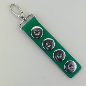 May include: A green leather keychain with four silver snap buttons.