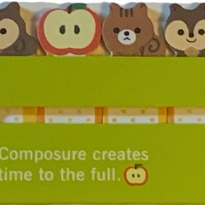 Kawaii Apple Friends Stick Marker Notes - (15 sheets x 8)