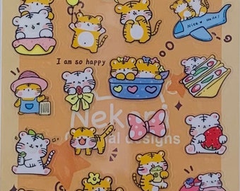 Kawaii Korean Nekoni Baby Tiger Stickers