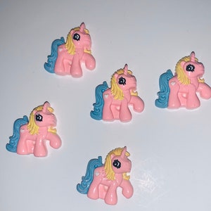 Pink Pony Unicorn Flatback Cabochon Set of 5