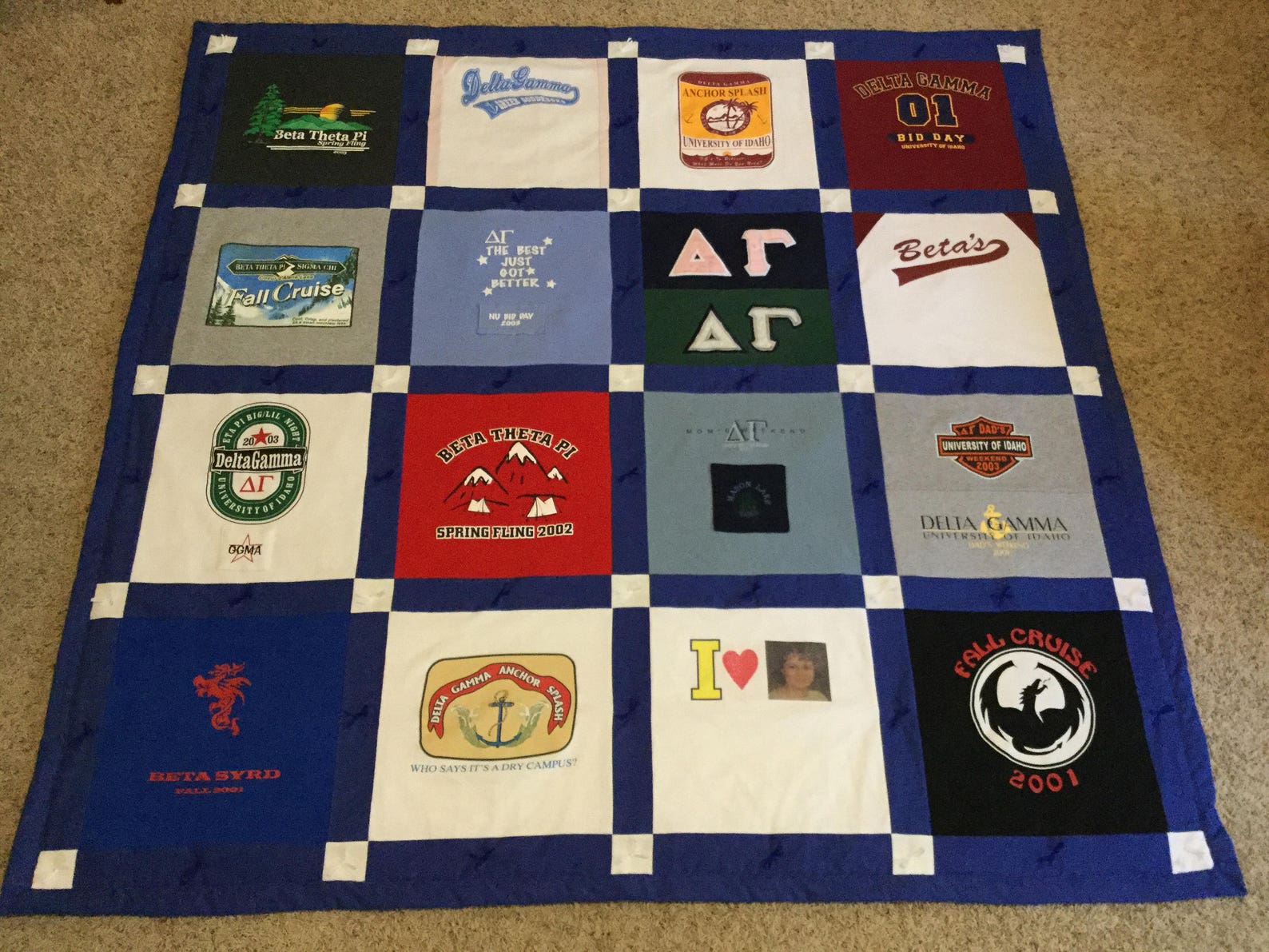 Two Sided Tshirt Quilt Etsy