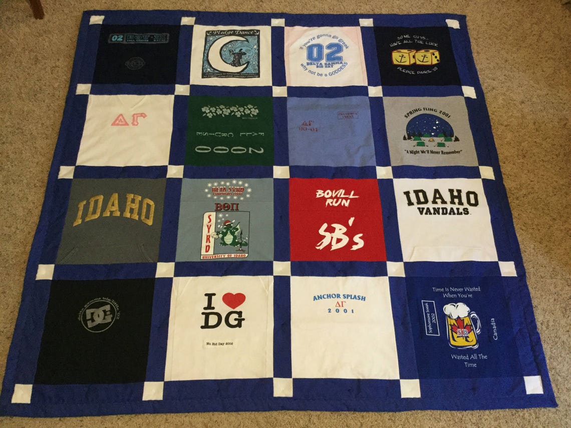 Two Sided Tshirt Quilt Etsy