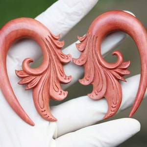 12mm or 1/2&quot; bali floral carving styles , detail hand carved from Saba wood,  price per pair