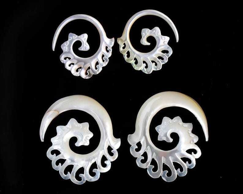 Mother of Pearls hanging styles floral styles .price per pair