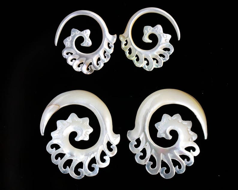 Mother of Pearls hanging styles floral styles .price per pair