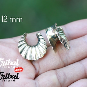 Nautical shell, brass ear saddle , price per pair