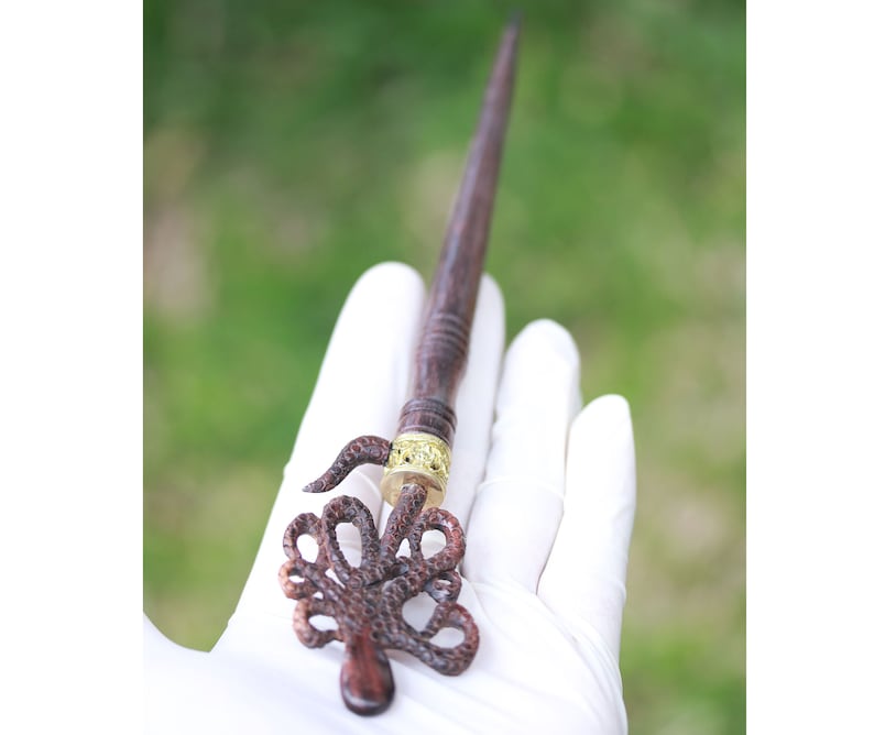 sono wood and brass hand made Octopus hair stick hair toy SALES