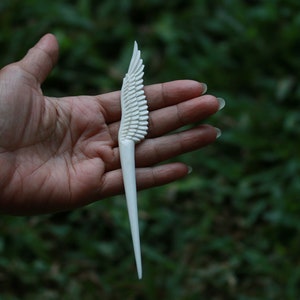 Angel wings Hair stick . hair toy, hand carved bone. price per piece.