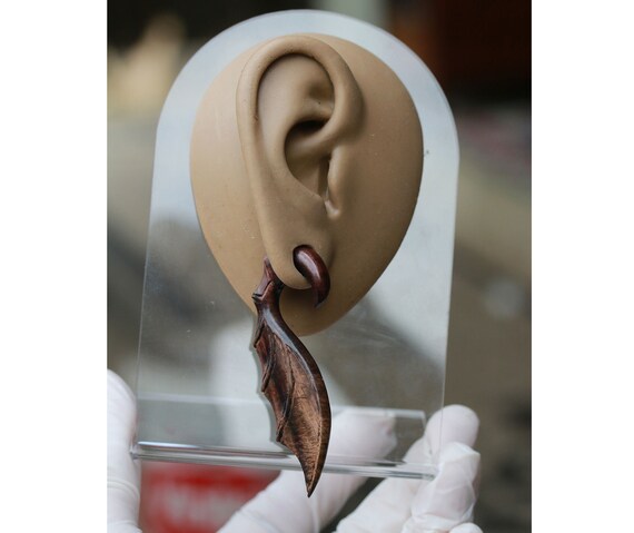 .price per pair sono wood hand made body Jewelry 6mm-2G angel wings ear gauge tribal jewelry
